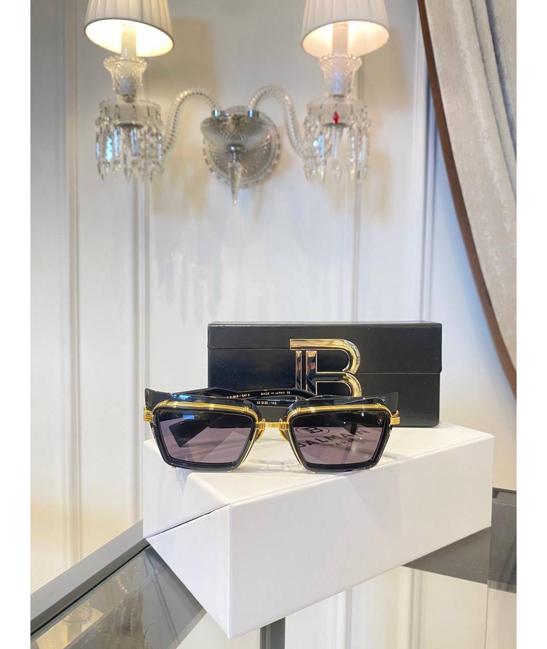 BALMAIN Черные пластиковые солнцезащитные очки, фото 4