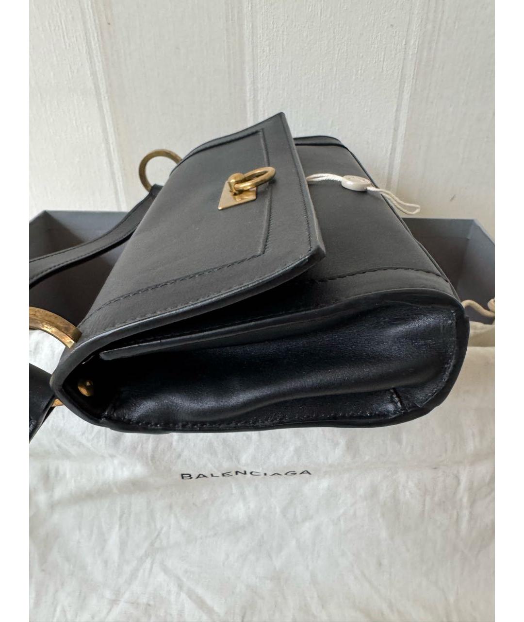 BALENCIAGA Черная кожаная сумка через плечо, фото 3