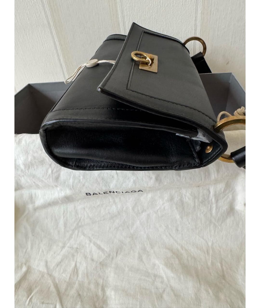 BALENCIAGA Черная кожаная сумка через плечо, фото 2