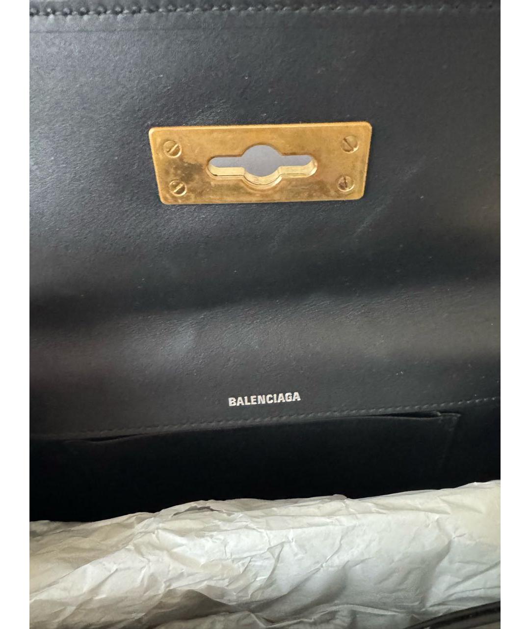 BALENCIAGA Черная кожаная сумка через плечо, фото 4