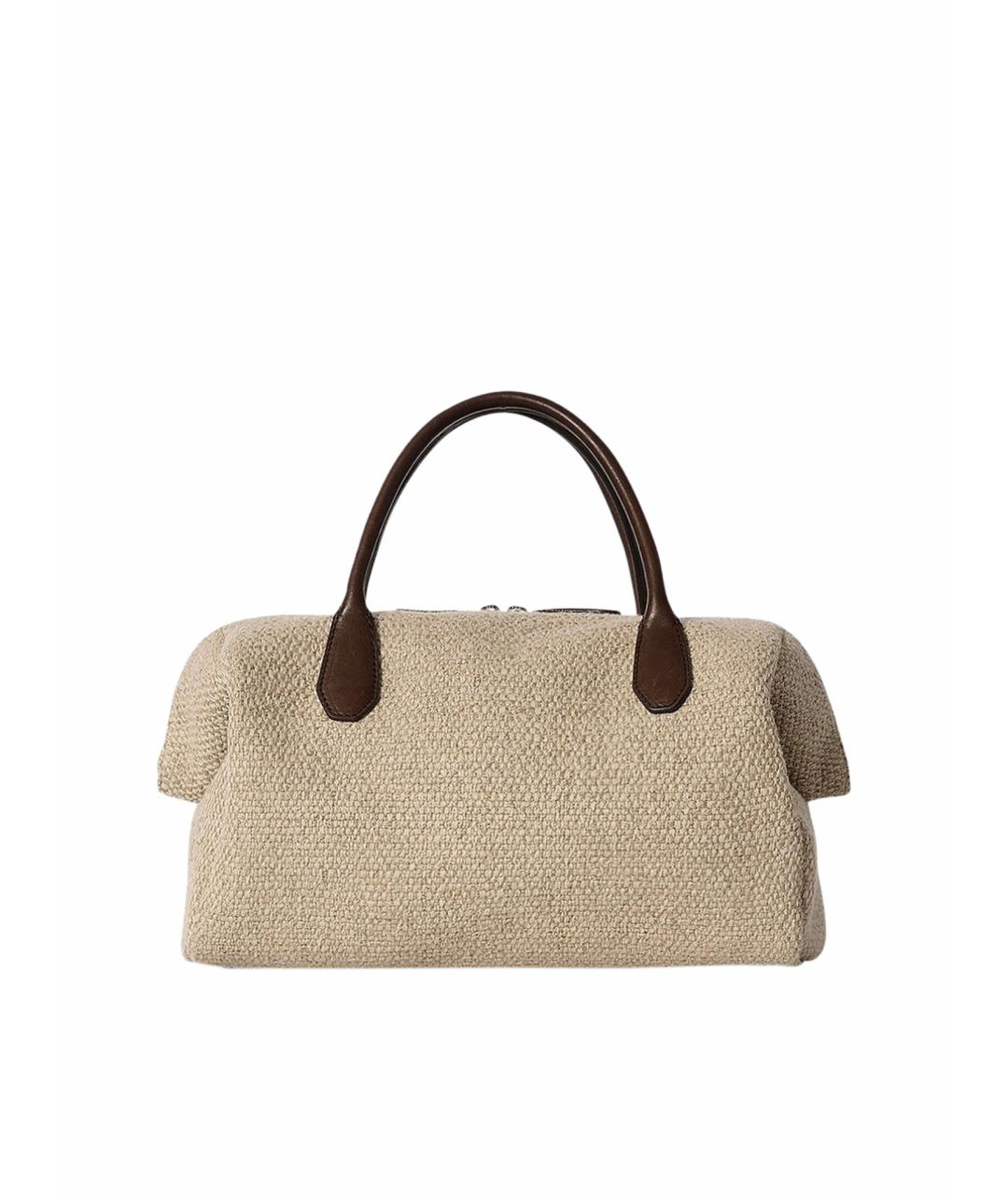 THE ROW Бежевая тканевая сумка с короткими ручками, фото 1