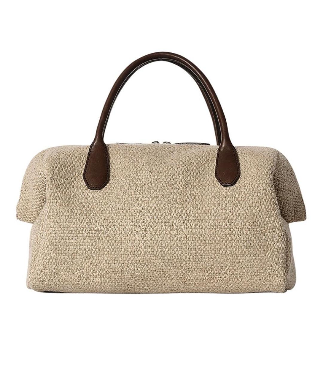 THE ROW Бежевая тканевая сумка с короткими ручками, фото 3