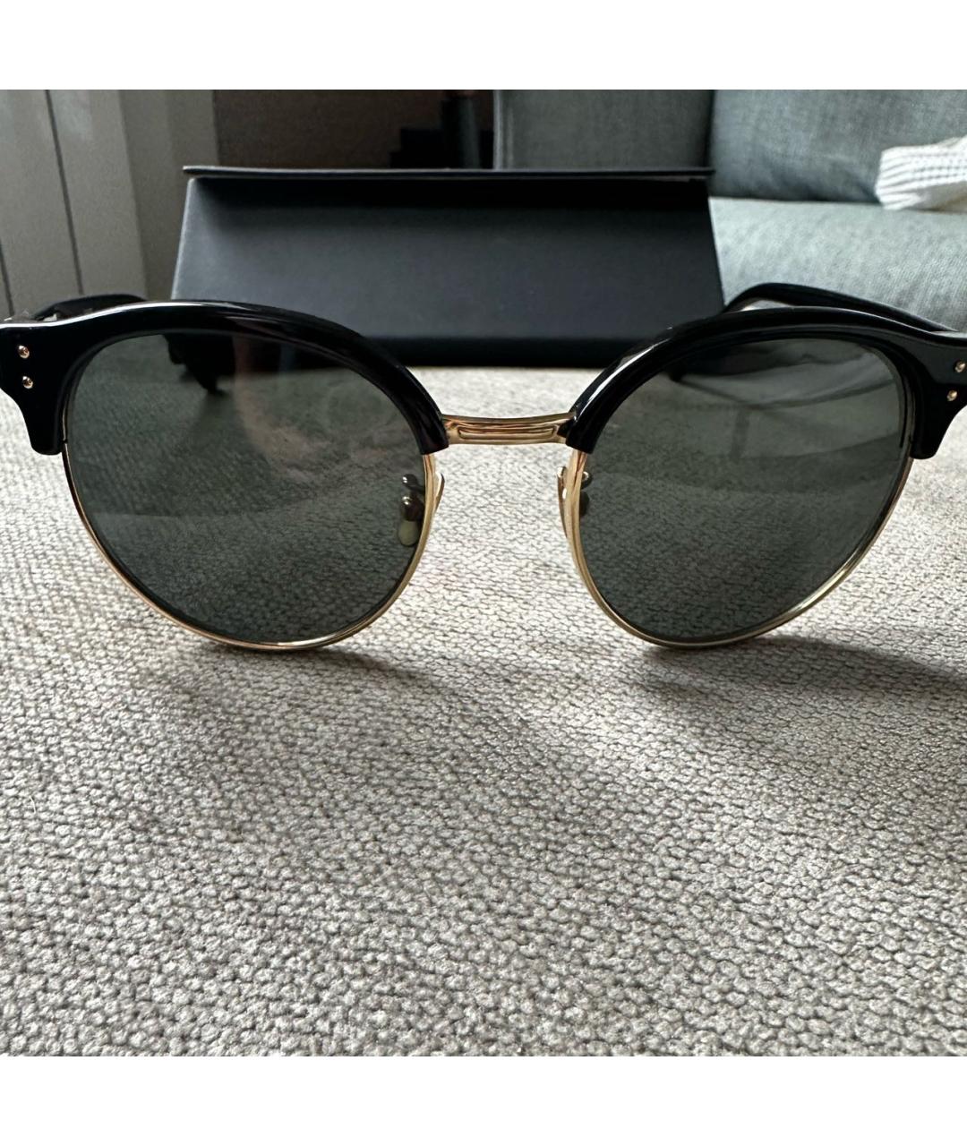 LINDA FARROW Черные пластиковые солнцезащитные очки, фото 8