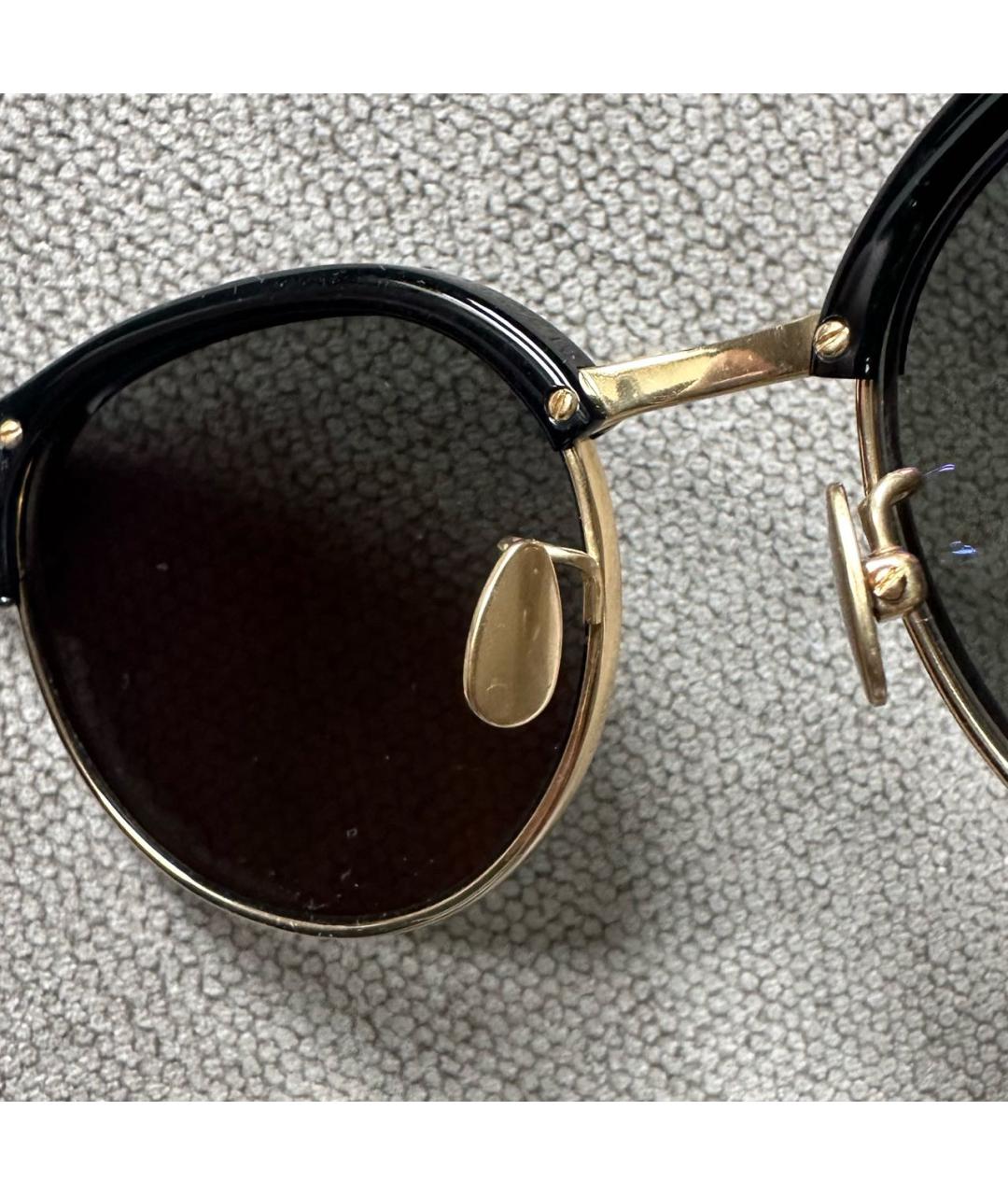 LINDA FARROW Черные пластиковые солнцезащитные очки, фото 7