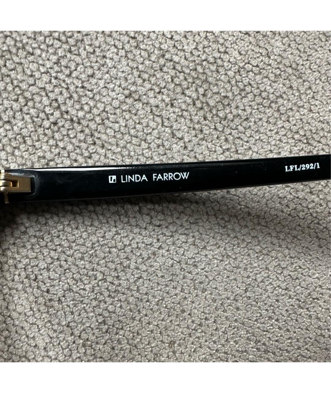 LINDA FARROW Черные пластиковые солнцезащитные очки, фото 3