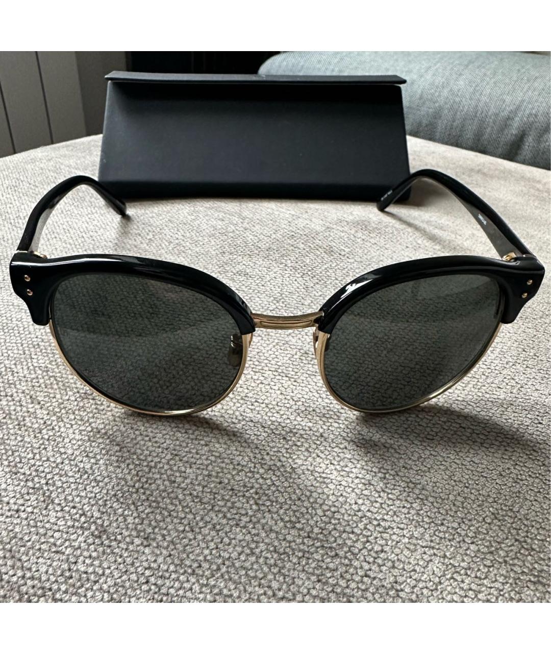 LINDA FARROW Черные пластиковые солнцезащитные очки, фото 9