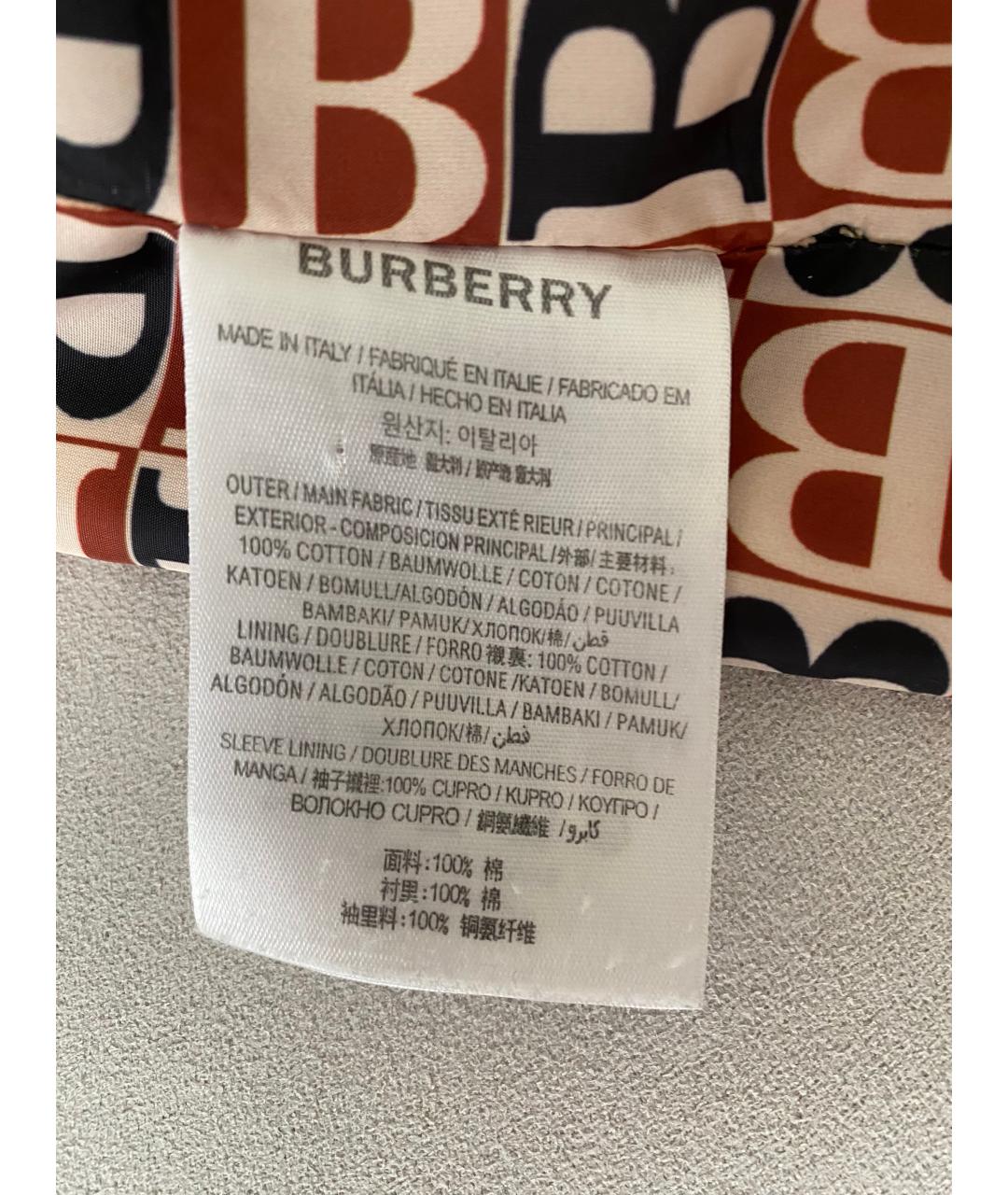 BURBERRY Бежевый хлопковый тренч/плащ, фото 8