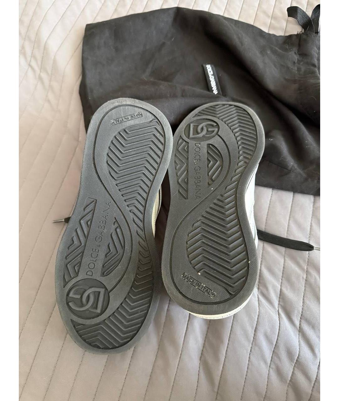 DOLCE&GABBANA Белые кожаные кеды, фото 6