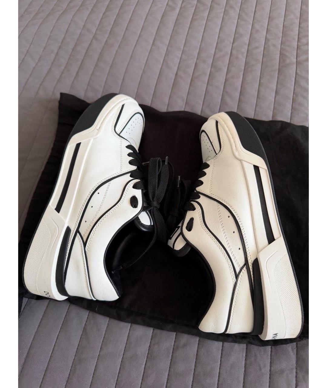 DOLCE&GABBANA Белые кожаные кеды, фото 7