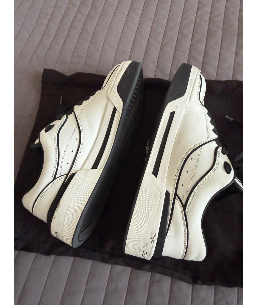 DOLCE&GABBANA Белые кожаные кеды, фото 8