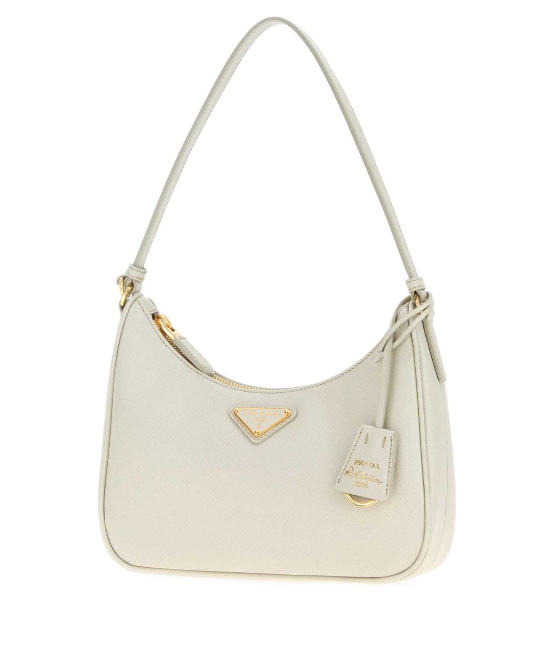 PRADA Белая кожаная сумка с короткими ручками, фото 2