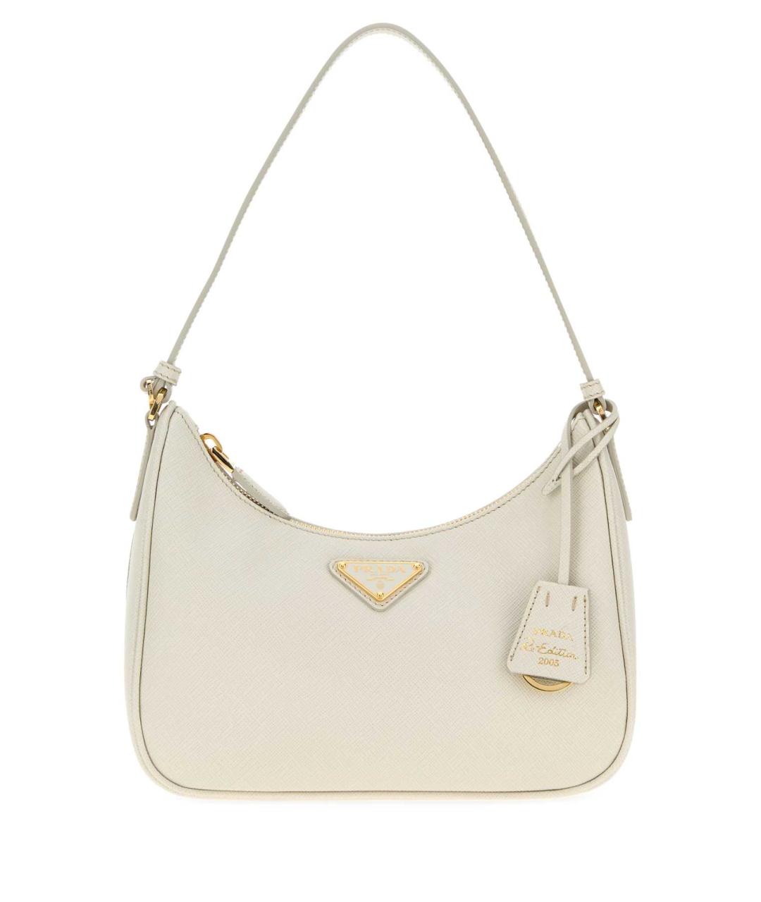 PRADA Белая кожаная сумка с короткими ручками, фото 1