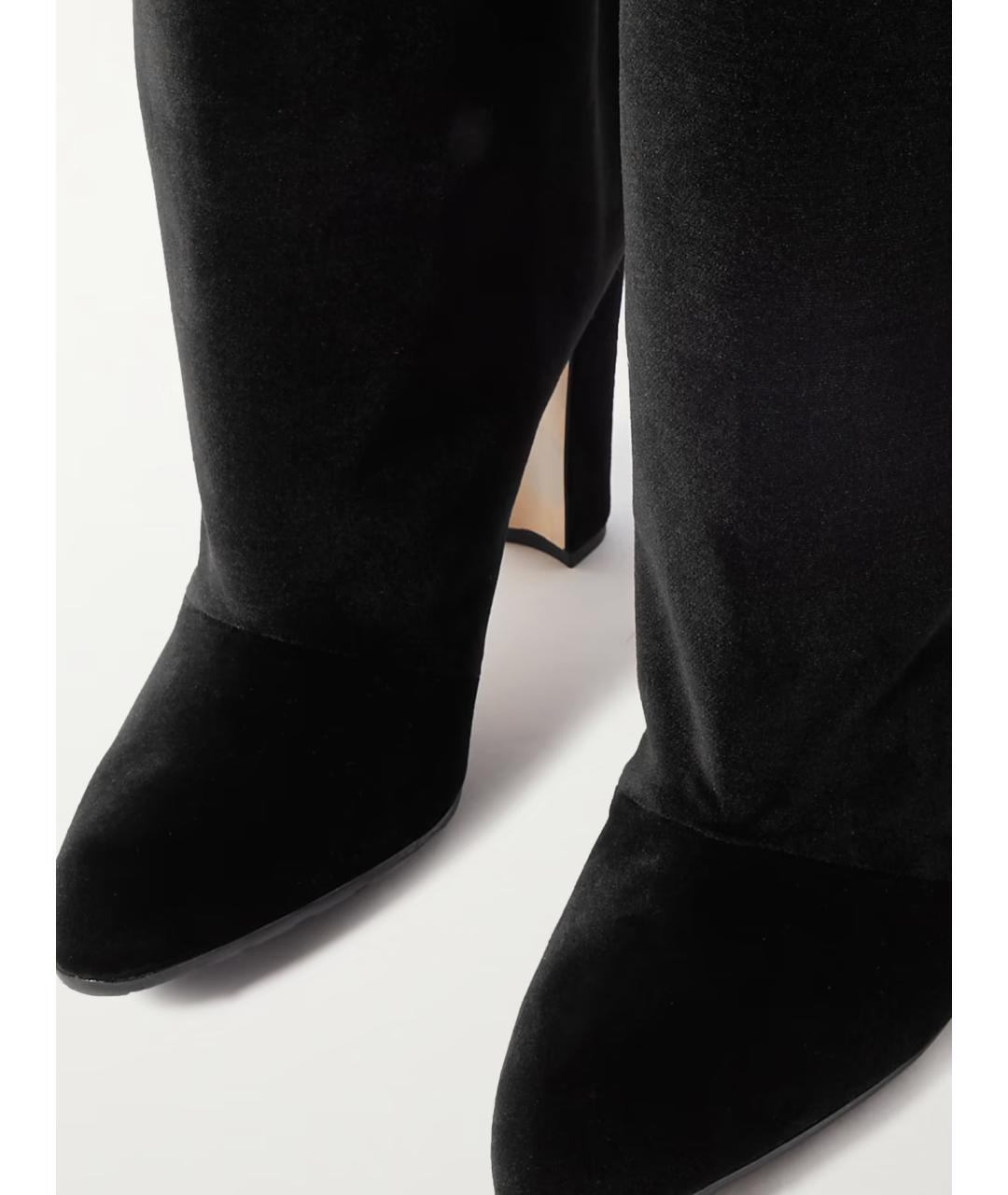 MANOLO BLAHNIK Черные бархатные сапоги, фото 4