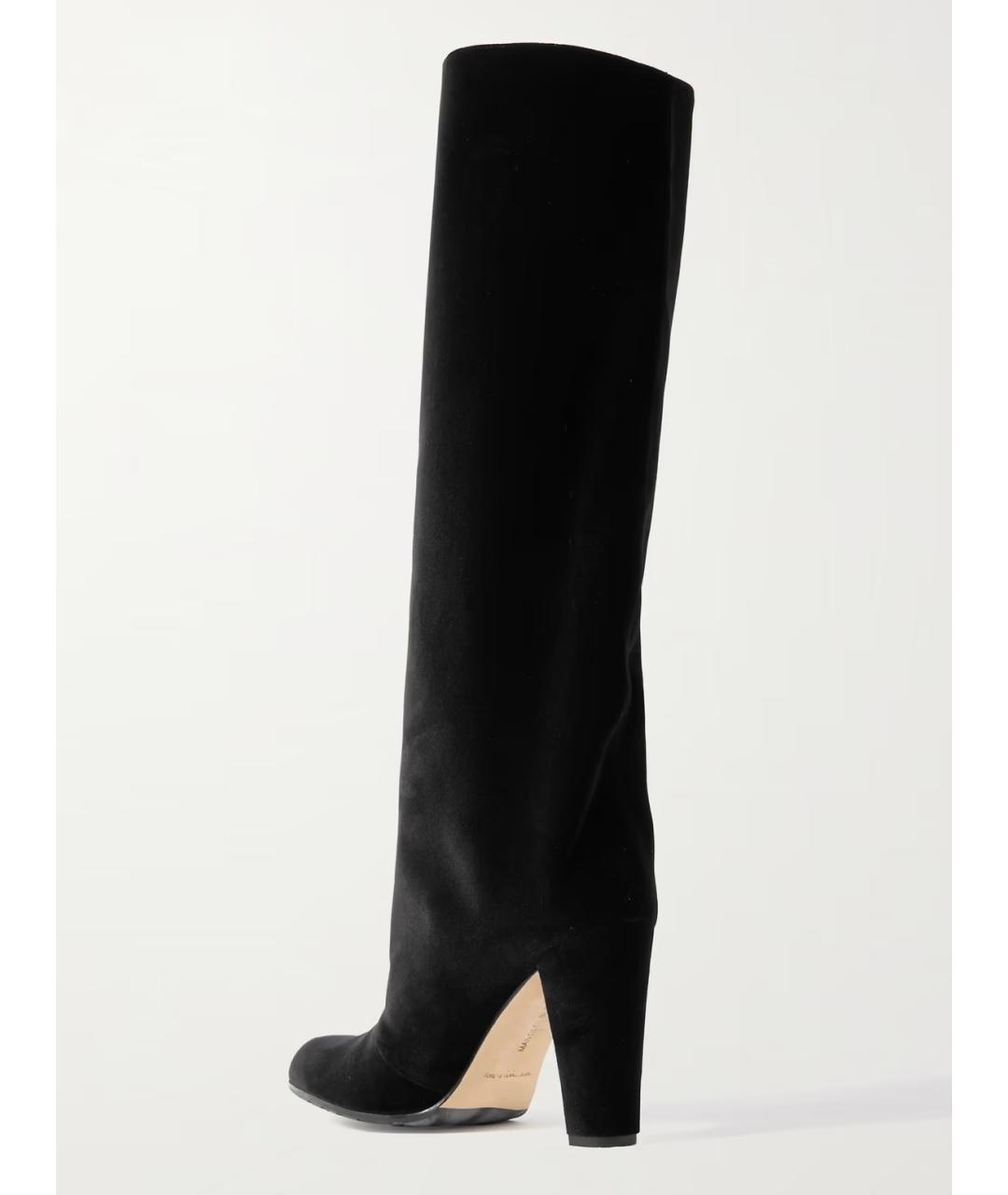 MANOLO BLAHNIK Черные бархатные сапоги, фото 3