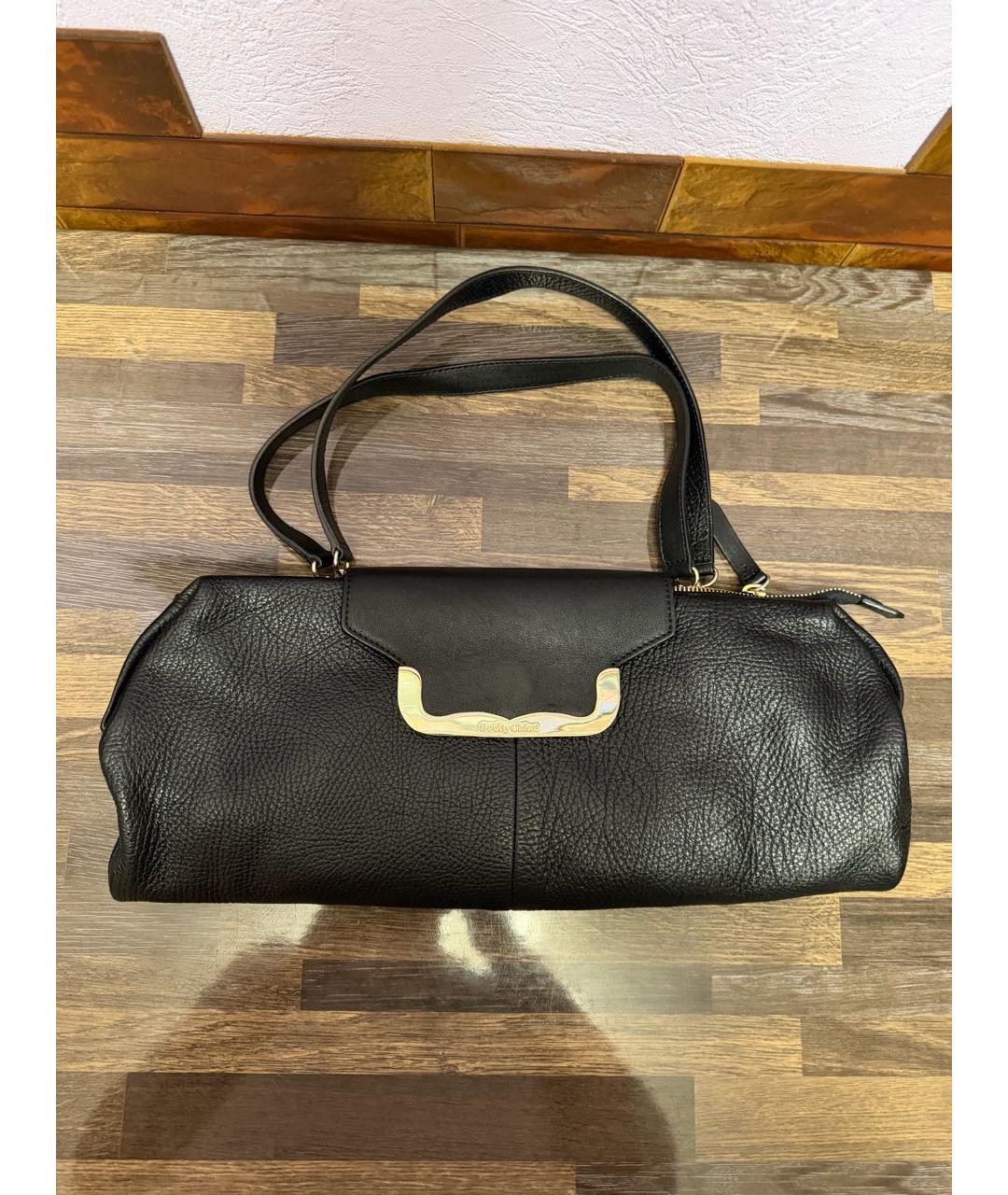 CHLOE Черная кожаная сумка с короткими ручками, фото 2