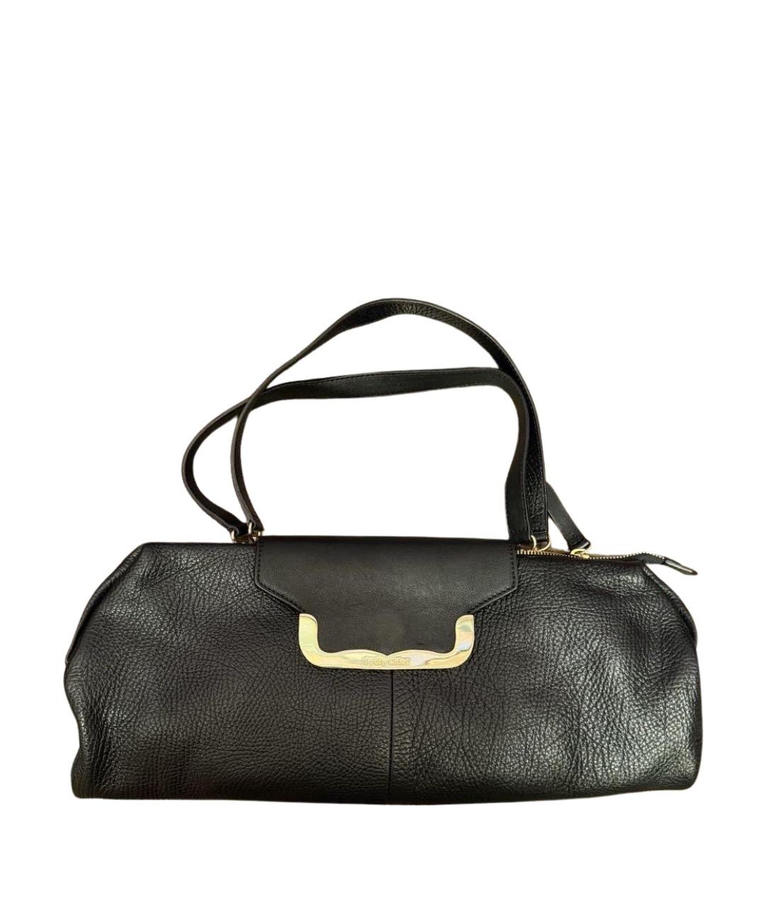 CHLOE Черная кожаная сумка с короткими ручками, фото 1
