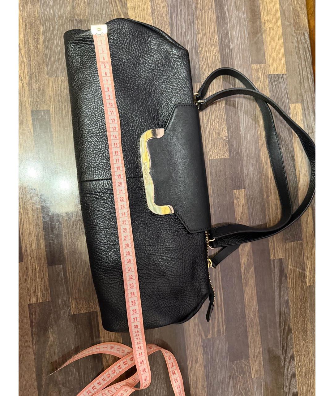 CHLOE Черная кожаная сумка с короткими ручками, фото 6