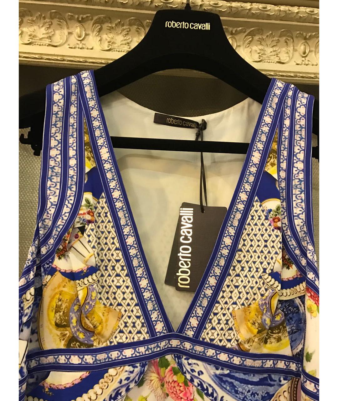 ROBERTO CAVALLI Мульти вискозное коктейльное платье, фото 6