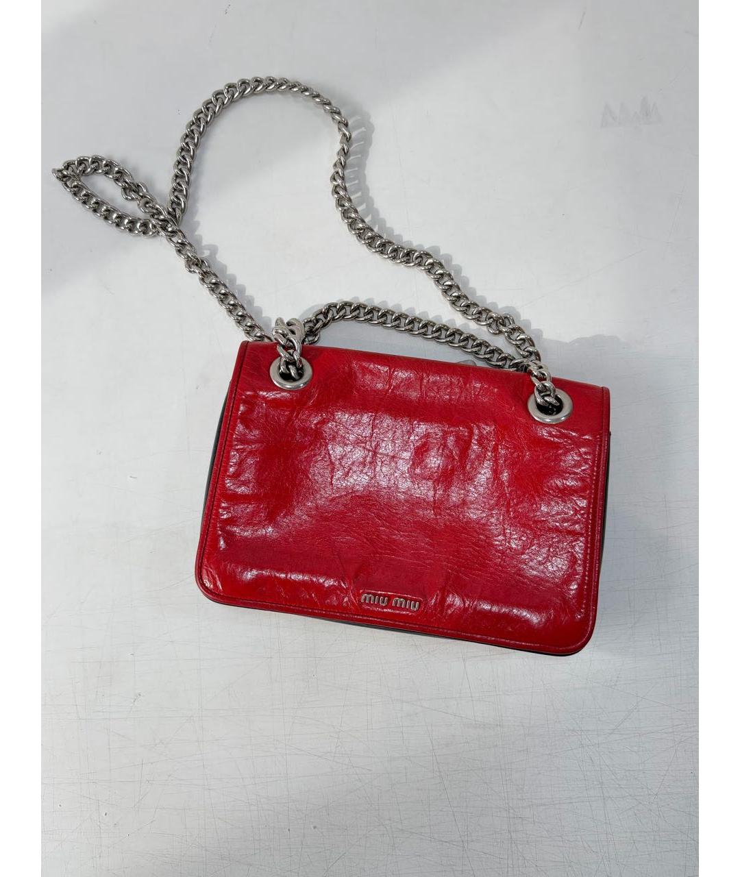 MIU MIU Красная кожаная сумка через плечо, фото 8