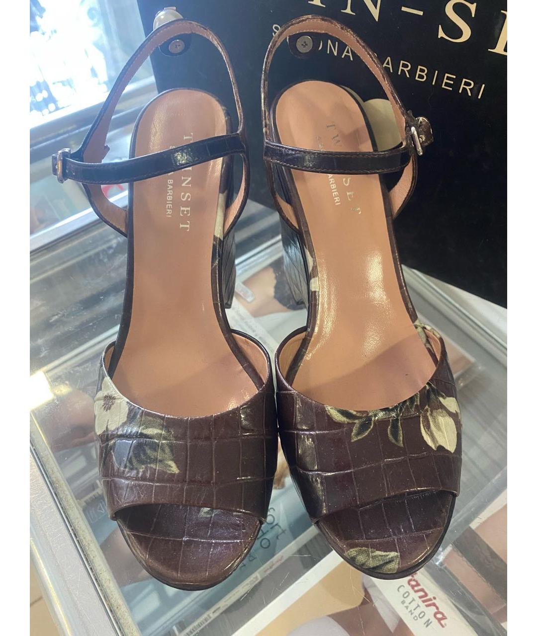 TWIN-SET Коричневые босоножки, фото 3