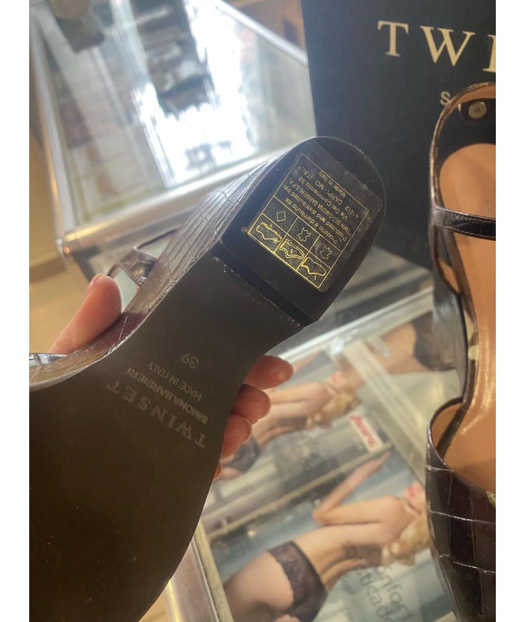 TWIN-SET Коричневые босоножки, фото 4