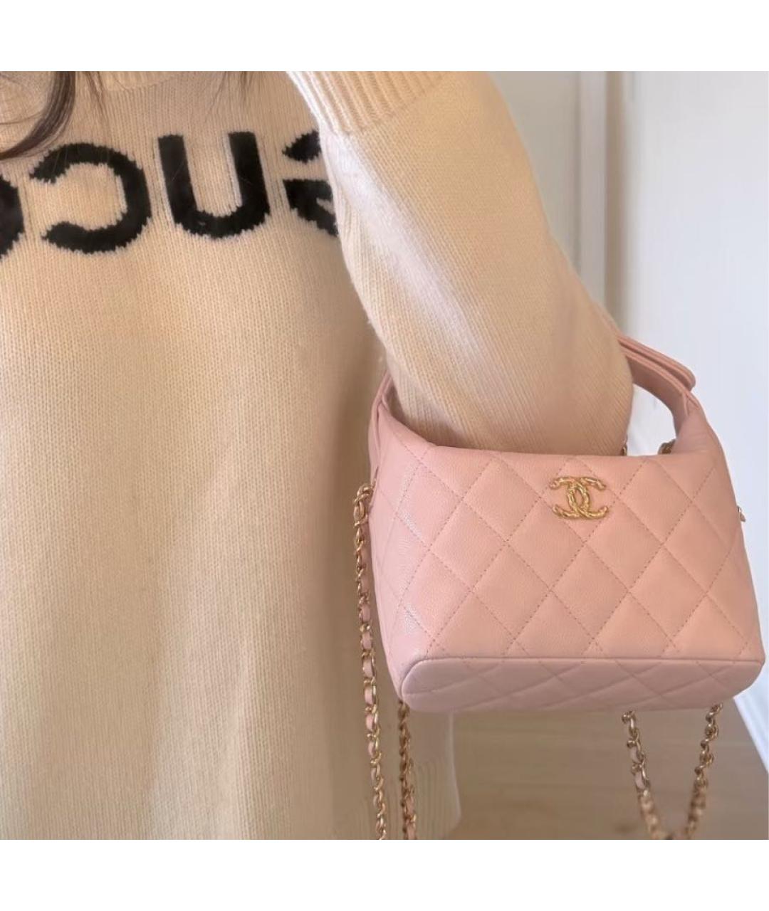 CHANEL Розовая кожаная сумка через плечо, фото 5