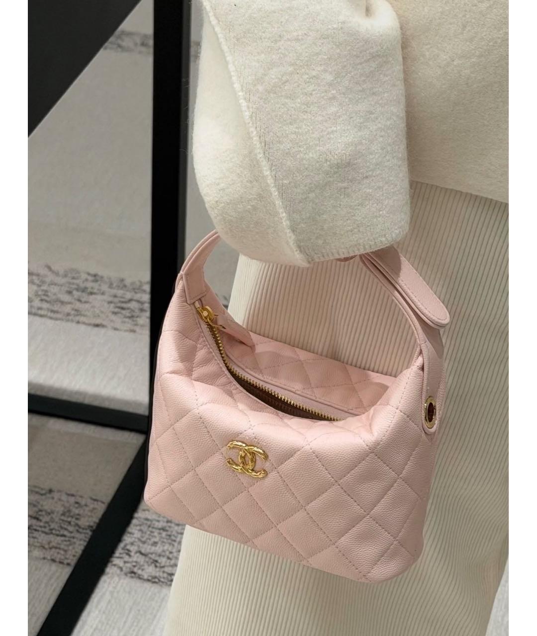 CHANEL Розовая кожаная сумка через плечо, фото 4