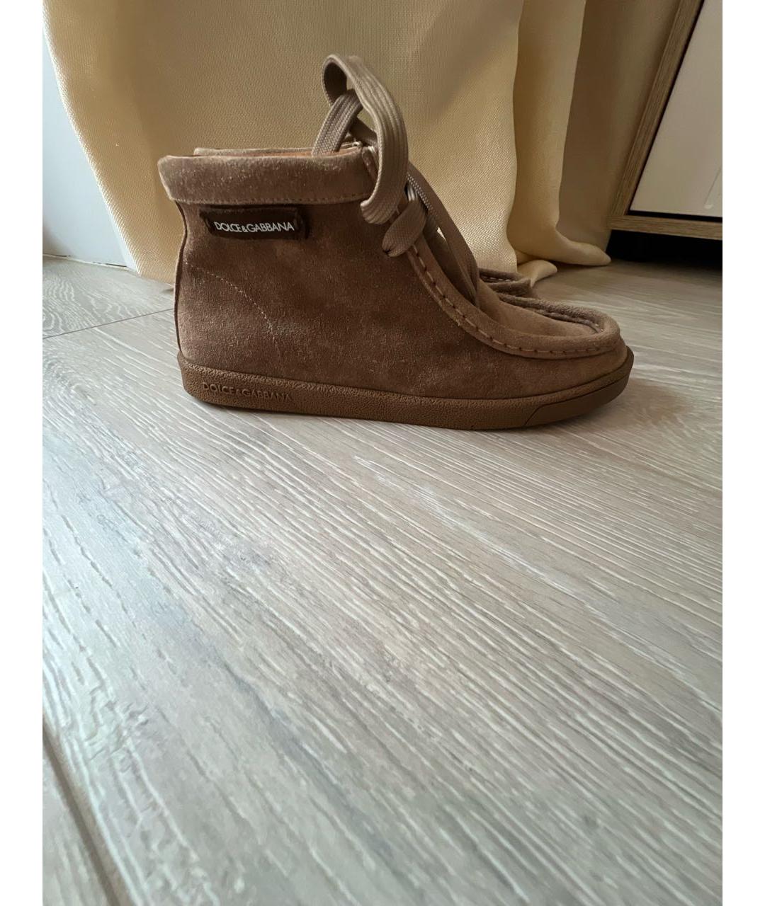 DOLCE & GABBANA KIDS Коричневые замшевые ботинки, фото 8