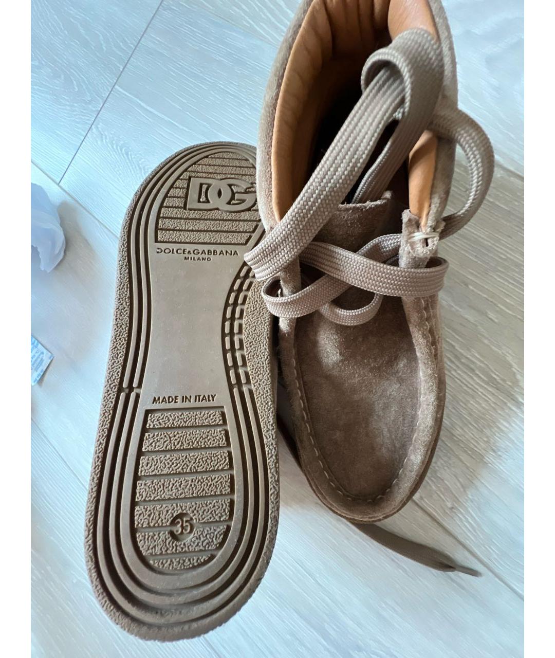 DOLCE & GABBANA KIDS Коричневые замшевые ботинки, фото 7