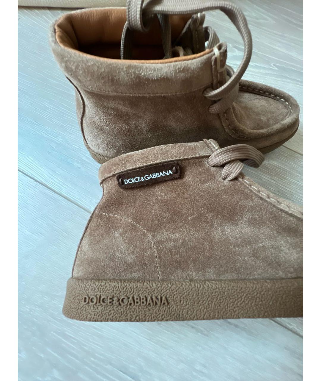 DOLCE & GABBANA KIDS Коричневые замшевые ботинки, фото 6