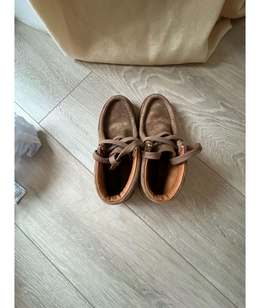 DOLCE & GABBANA KIDS Коричневые замшевые ботинки, фото 3