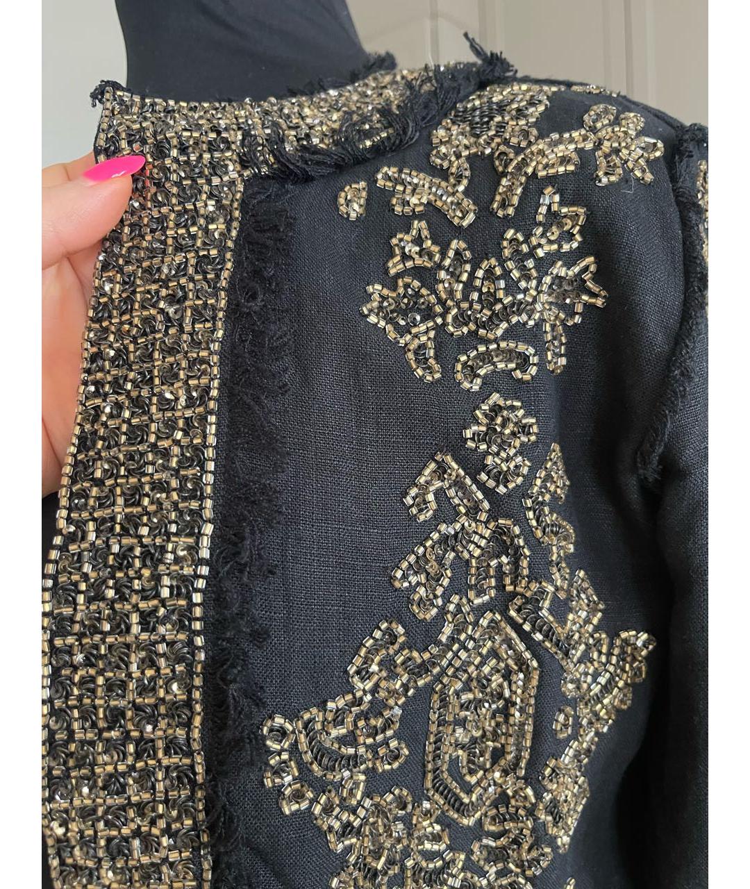 TWIN-SET Черный льняной жакет/пиджак, фото 3