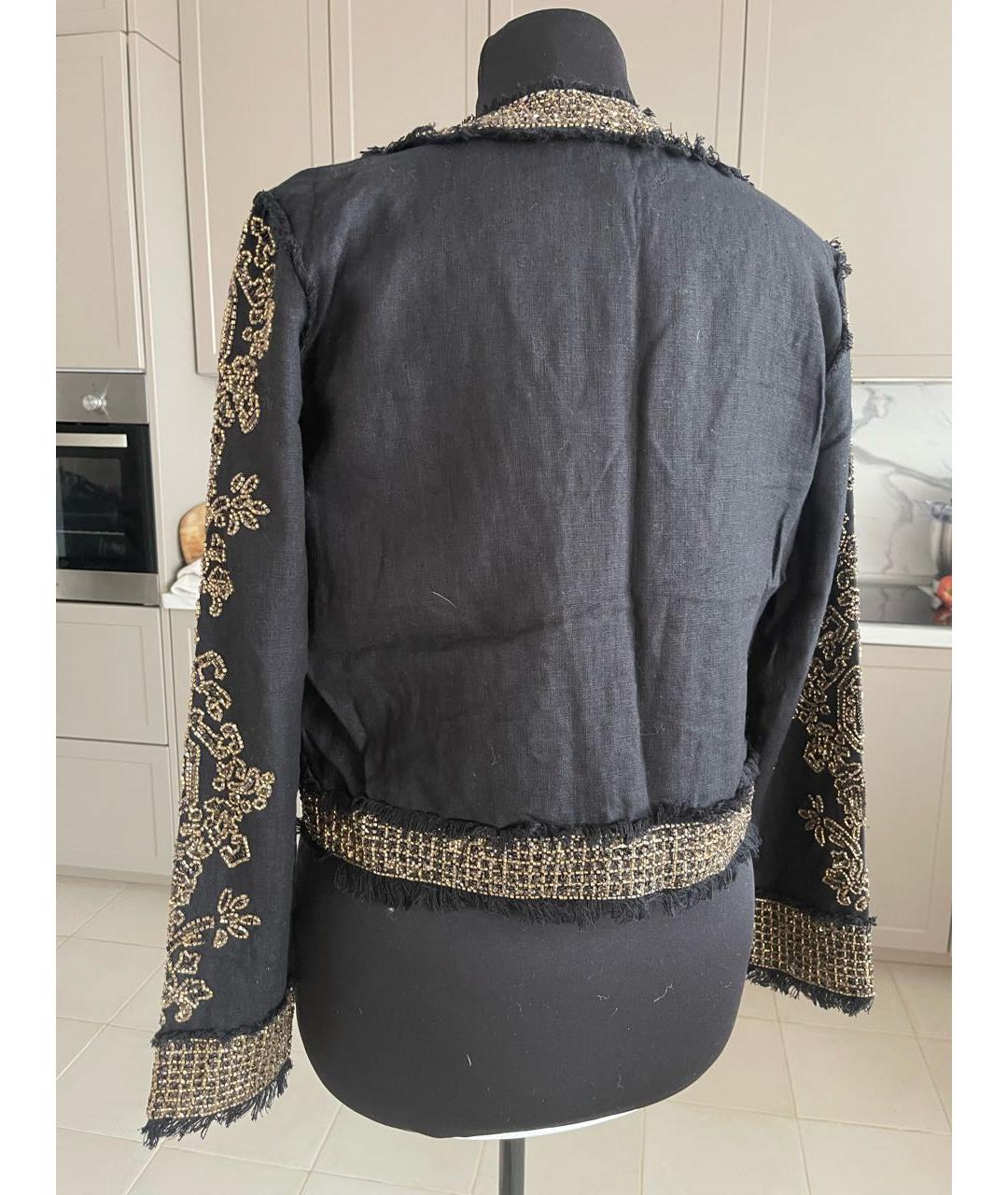 TWIN-SET Черный льняной жакет/пиджак, фото 4