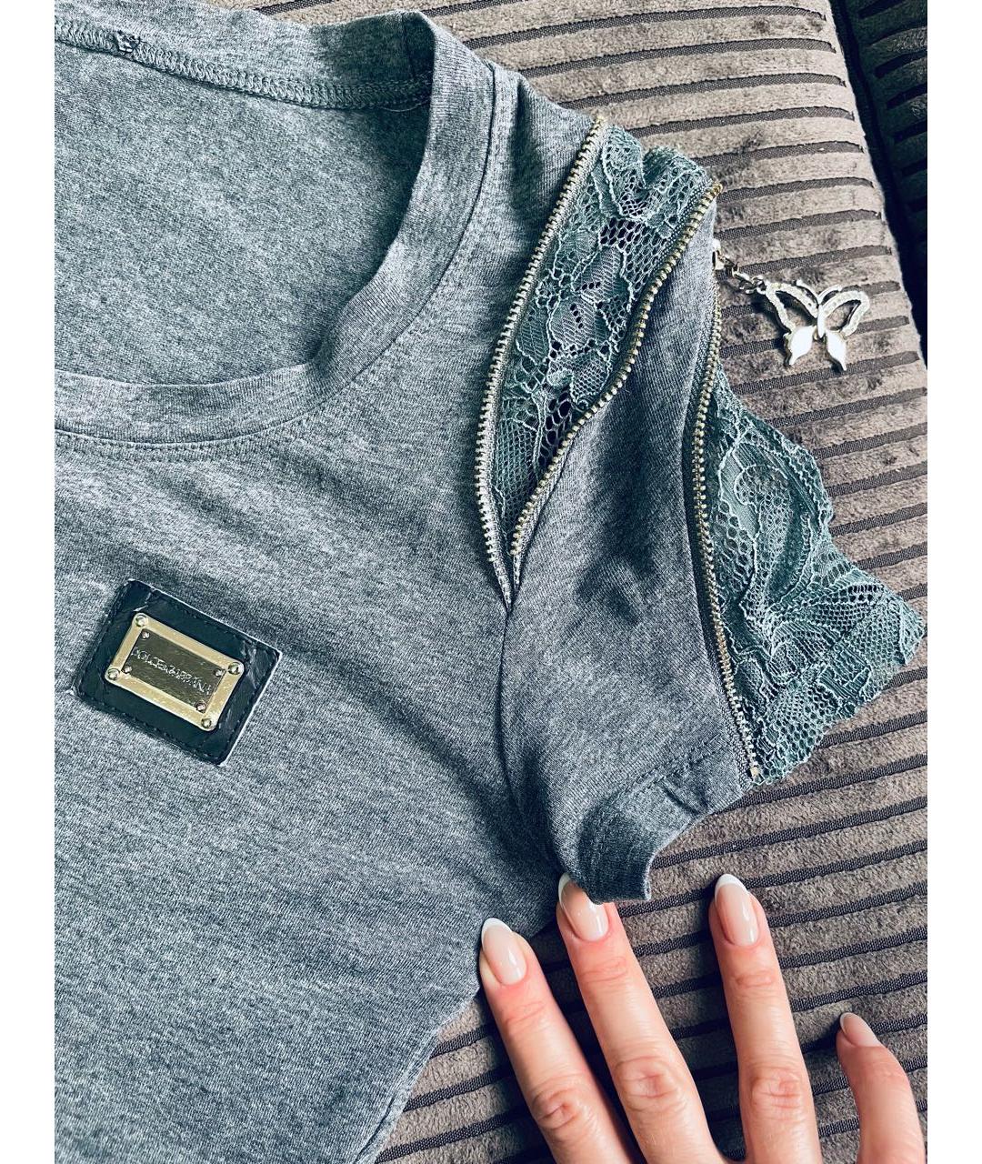 DOLCE&GABBANA Серая футболка, фото 3