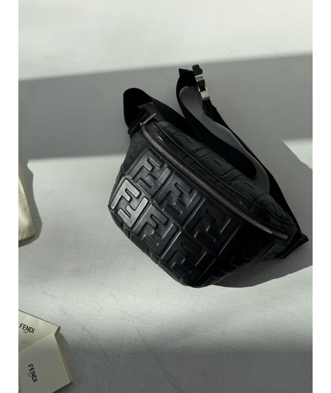 FENDI Черная кожаная поясная сумка, фото 8