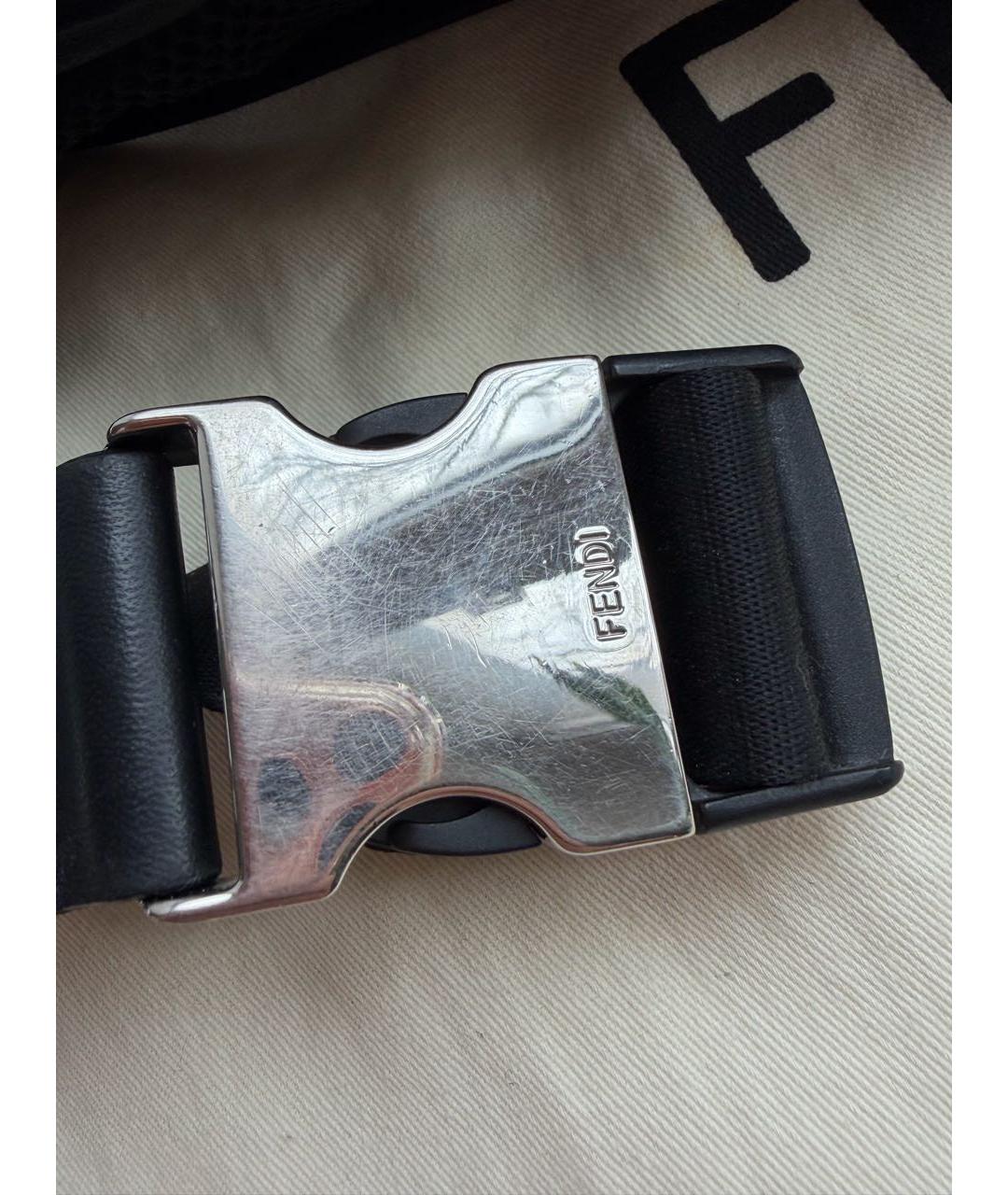 FENDI Черная кожаная поясная сумка, фото 5