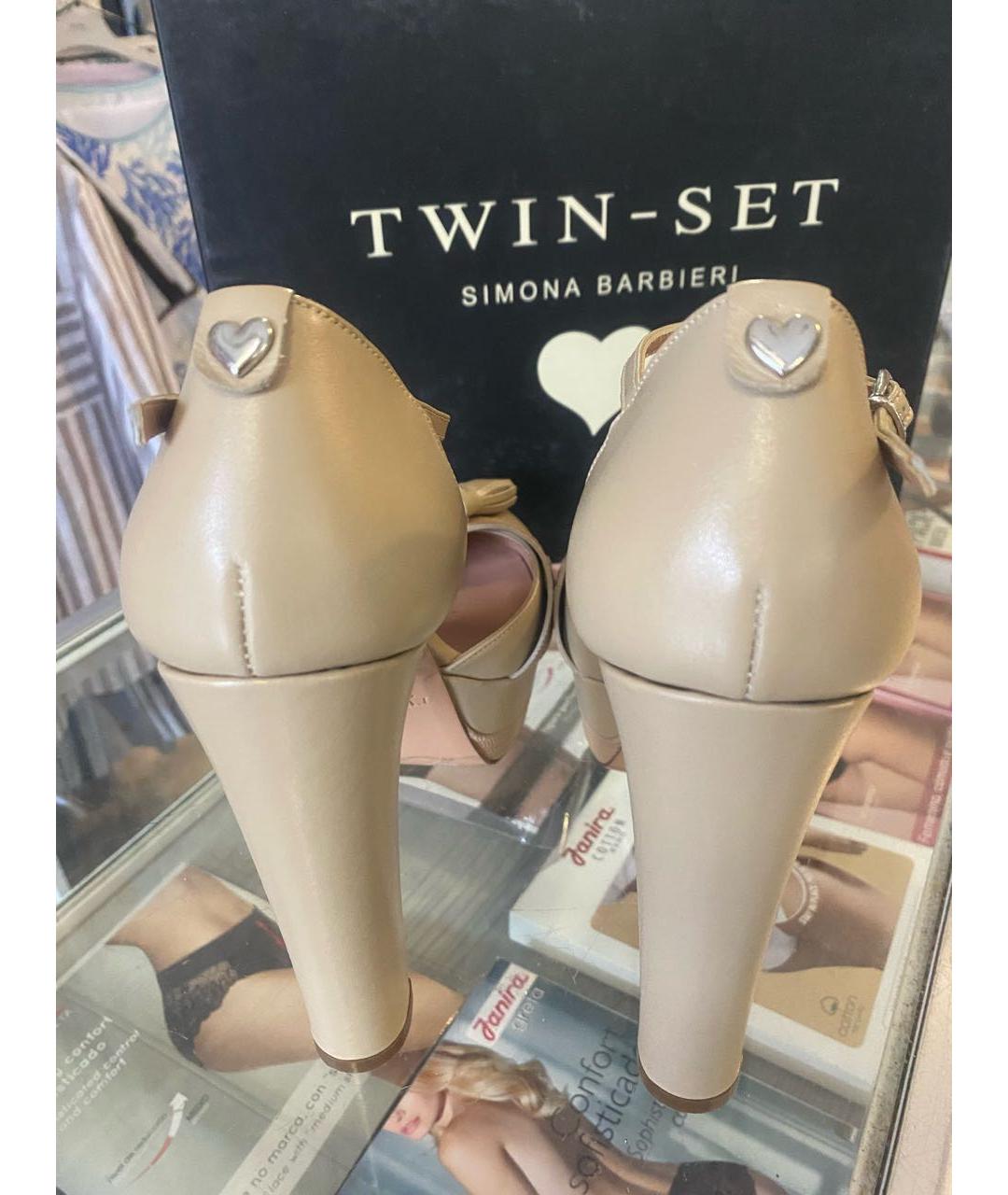 TWIN-SET Бежевые босоножки, фото 3