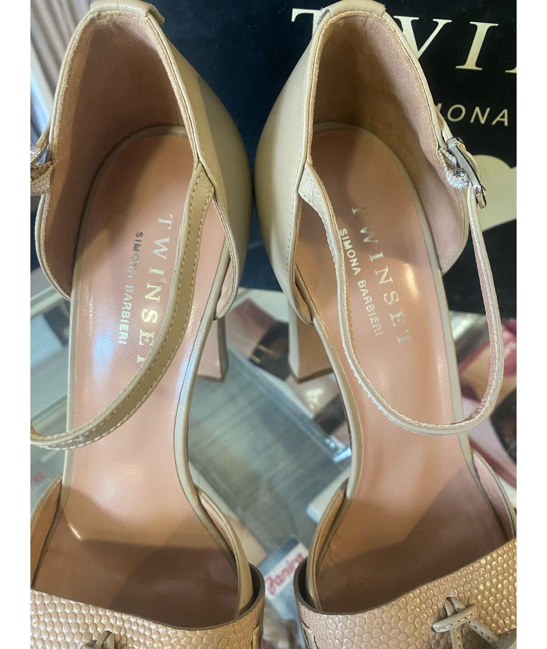 TWIN-SET Бежевые босоножки, фото 5