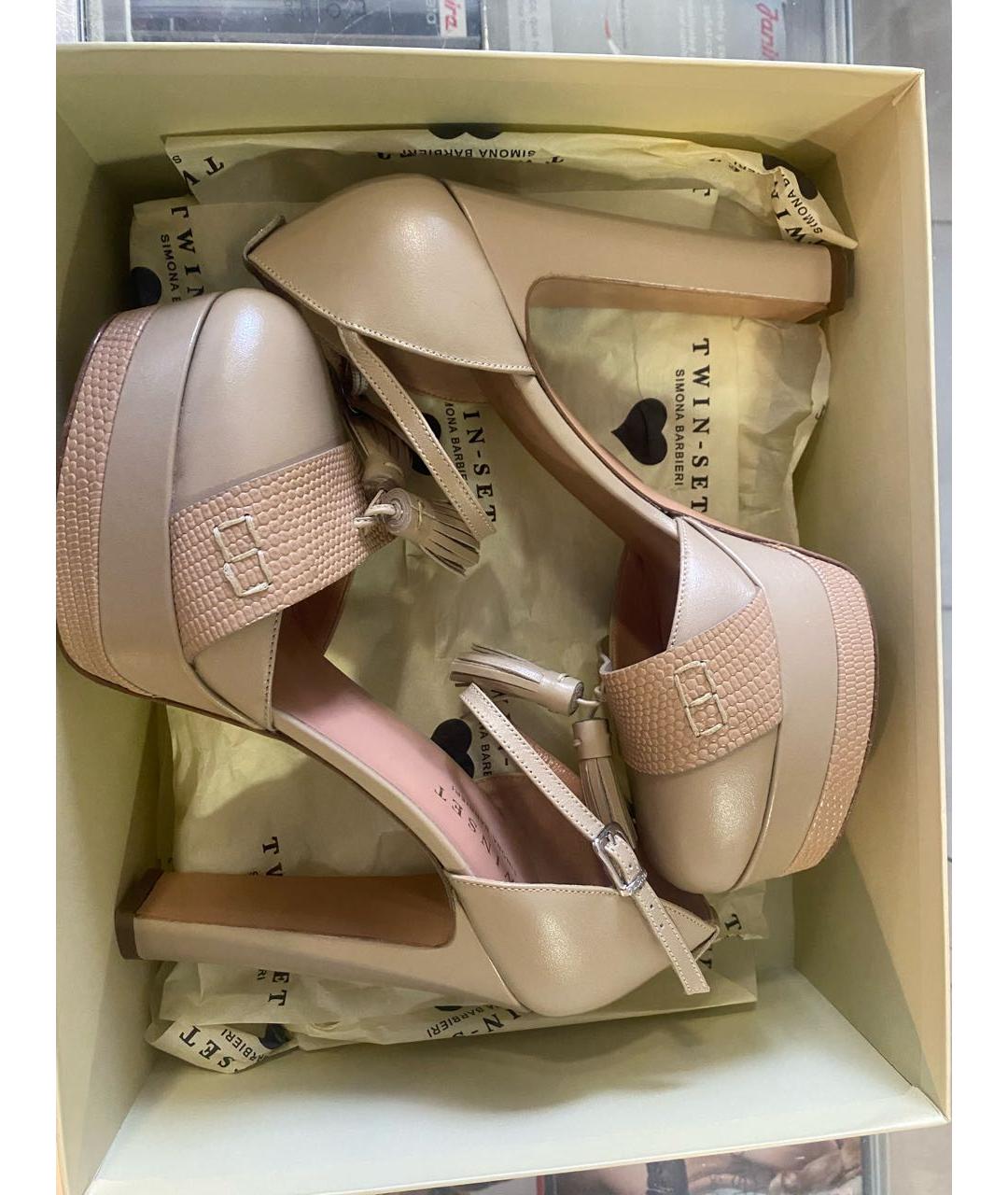 TWIN-SET Бежевые босоножки, фото 2