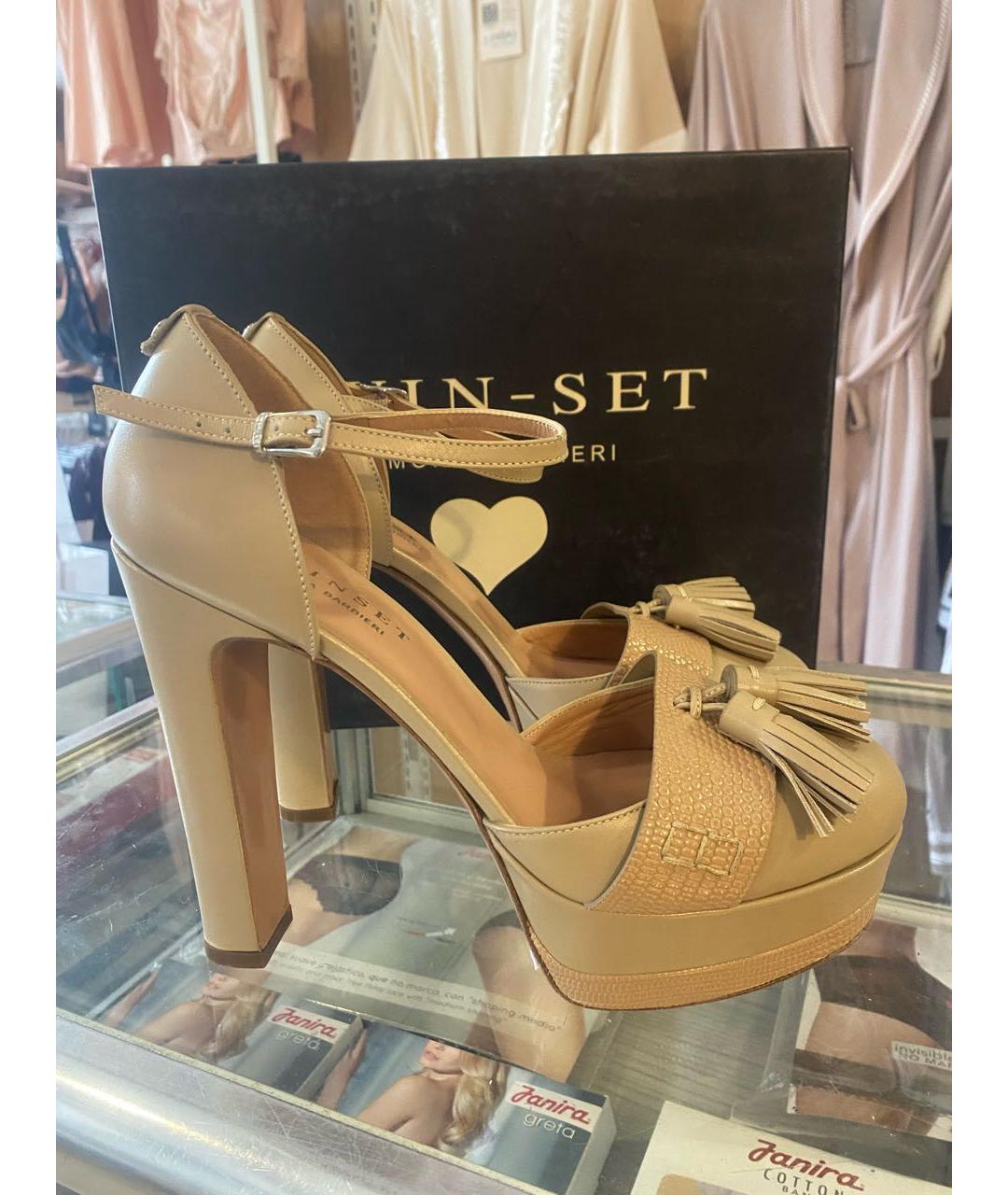 TWIN-SET Бежевые босоножки, фото 7