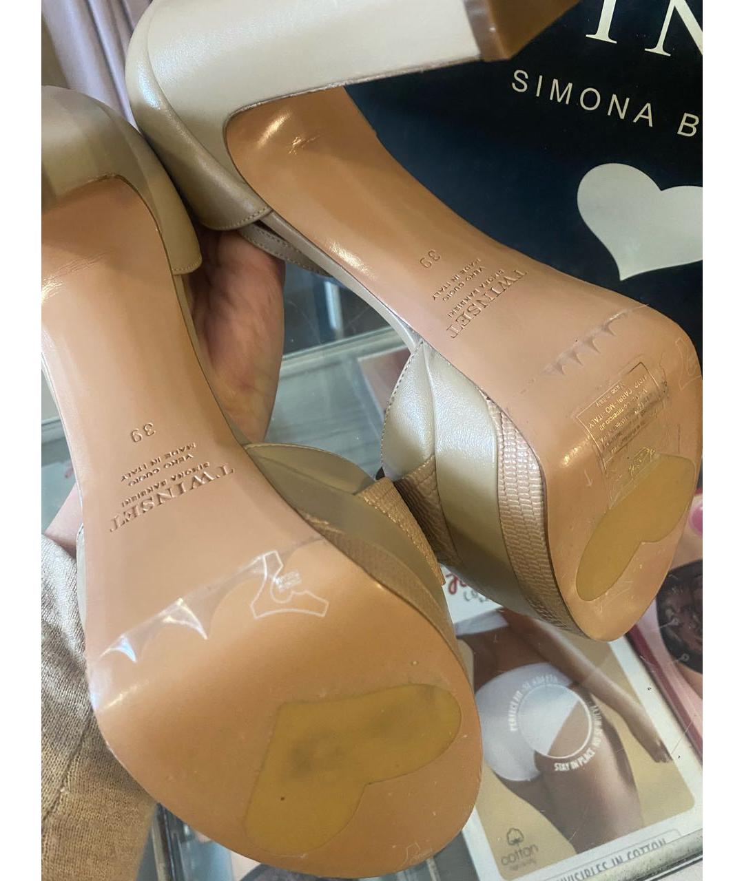 TWIN-SET Бежевые босоножки, фото 6