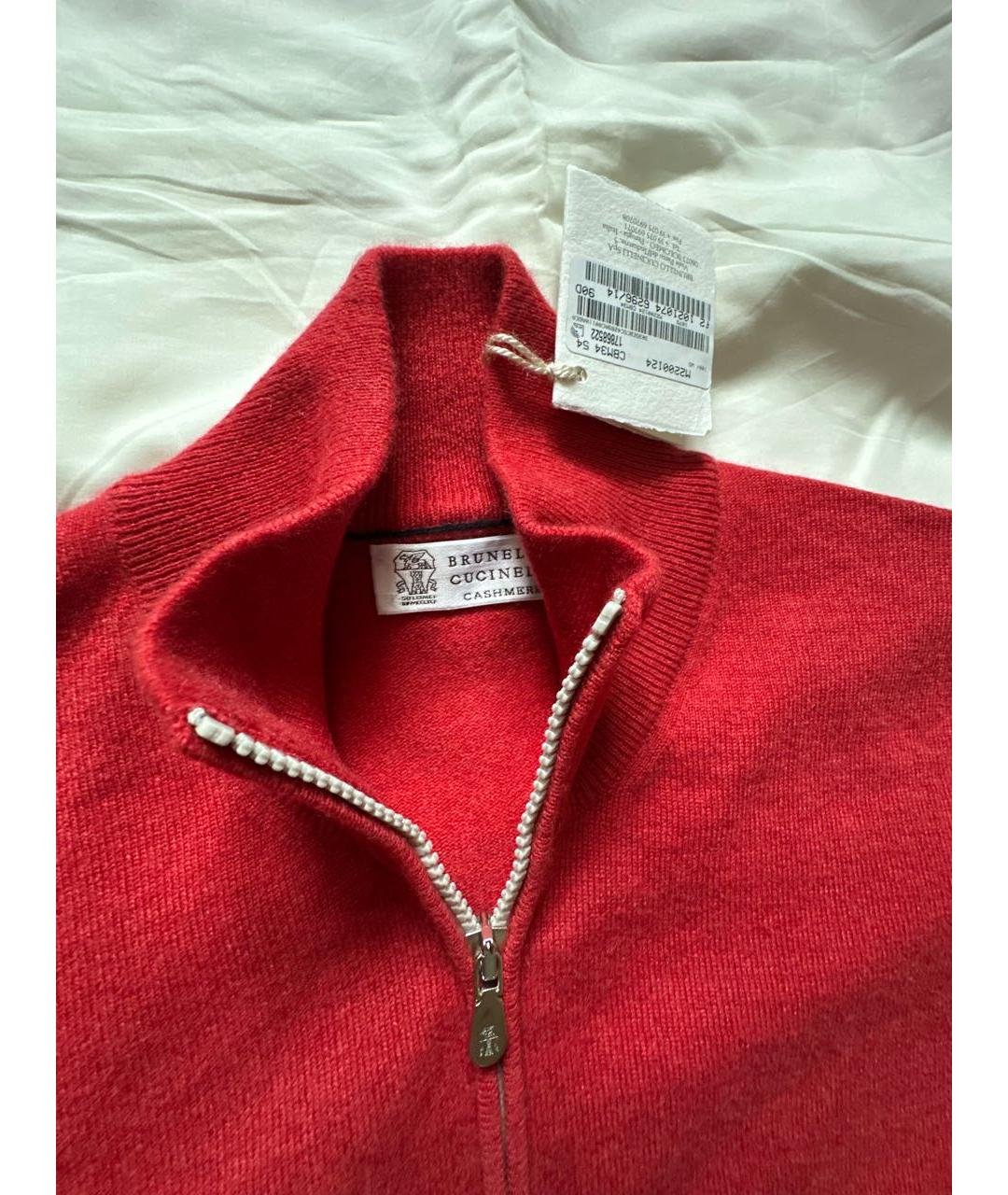 BRUNELLO CUCINELLI Красный кашемировый джемпер / свитер, фото 2