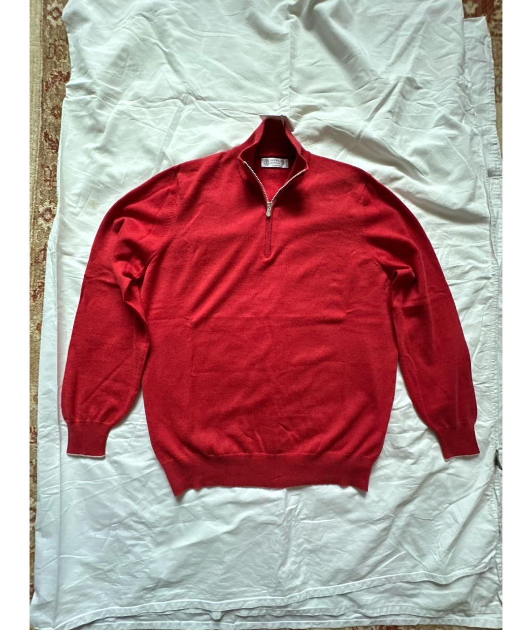 BRUNELLO CUCINELLI Красный кашемировый джемпер / свитер, фото 8