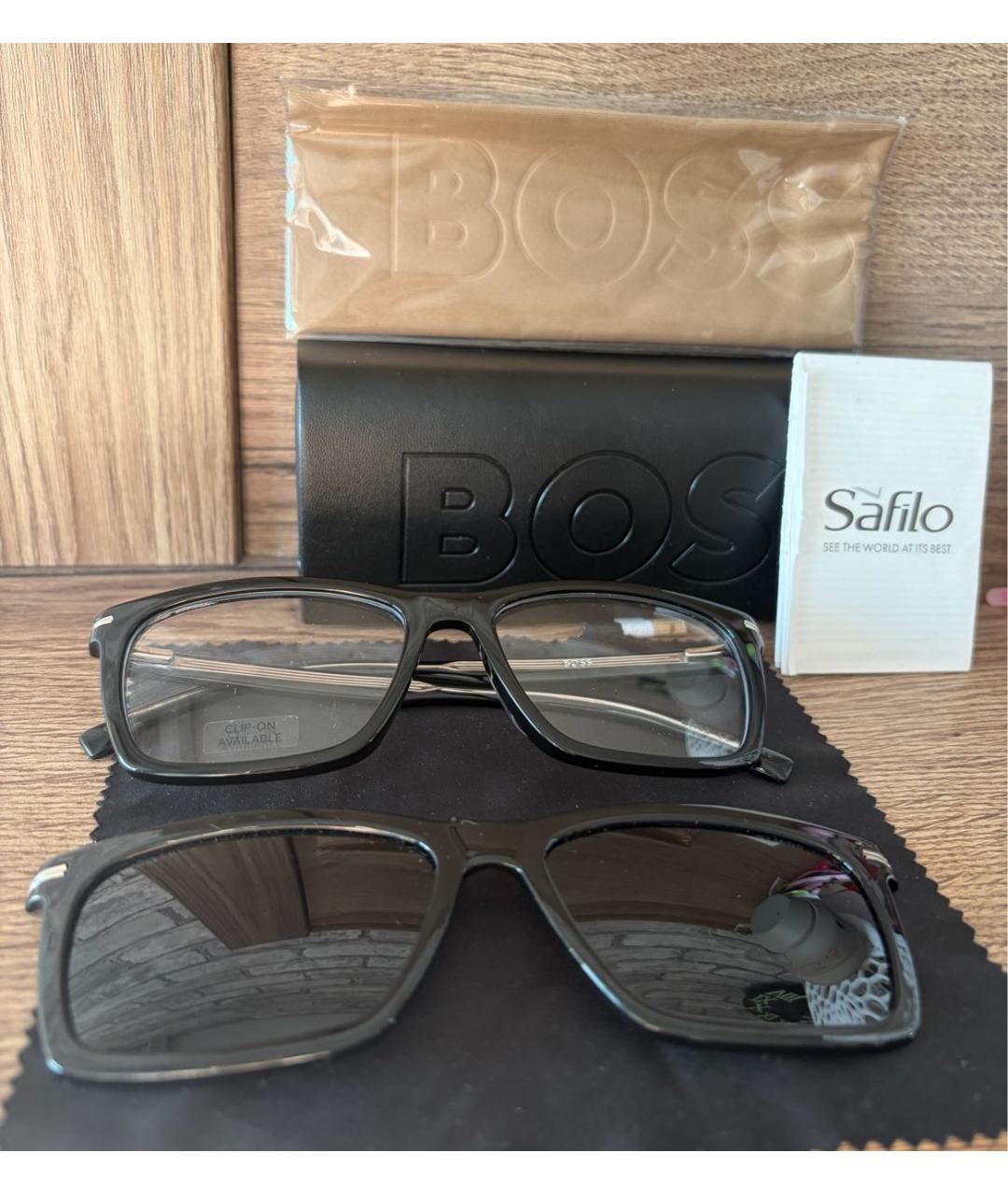 HUGO BOSS Черные пластиковые солнцезащитные очки, фото 4