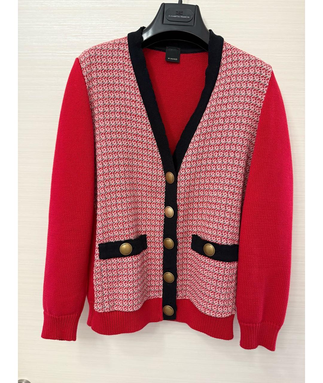 PINKO Красный хлопковый кардиган, фото 7