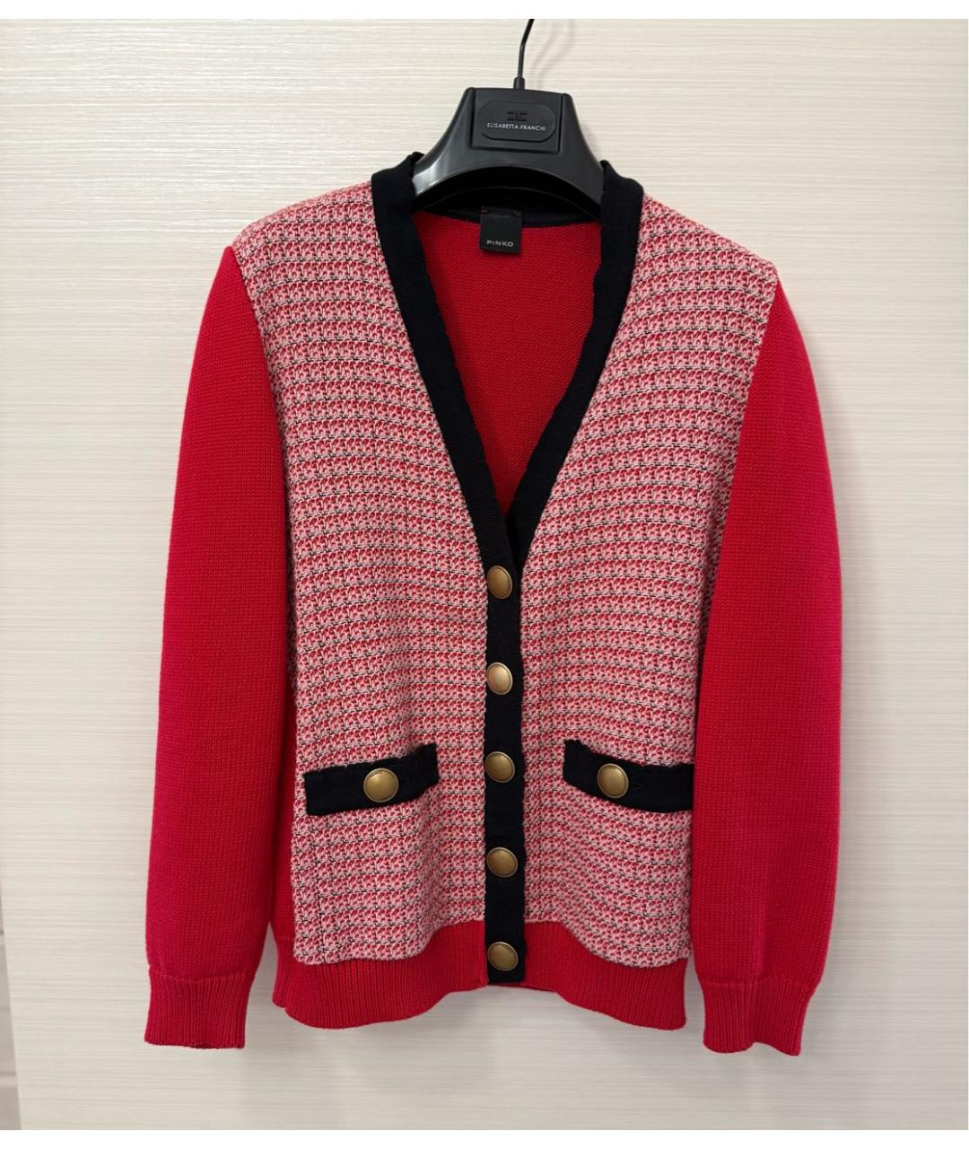 PINKO Красный хлопковый кардиган, фото 8