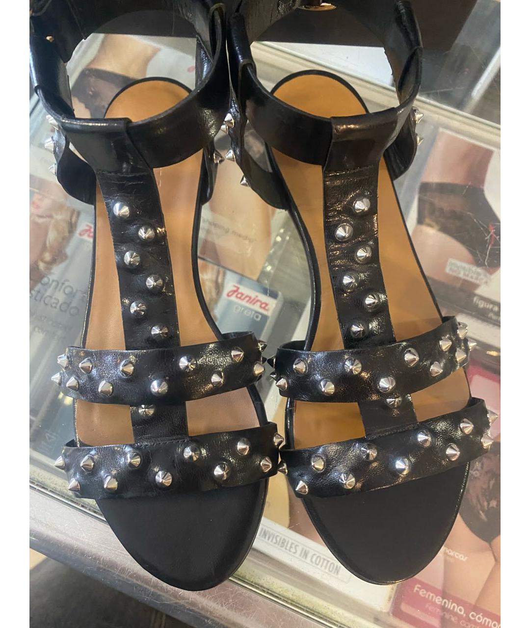 SONIA RYKIEL Черные кожаные сандалии, фото 2