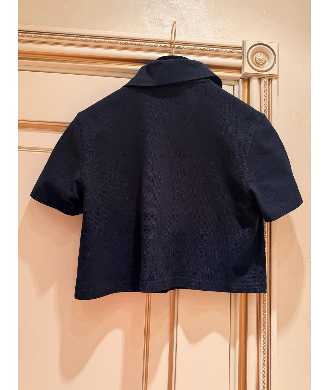 SAINT LAURENT Темно-синяя хлопковая футболка, фото 3