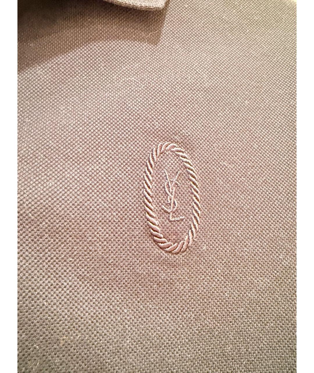 SAINT LAURENT Темно-синяя хлопковая футболка, фото 6