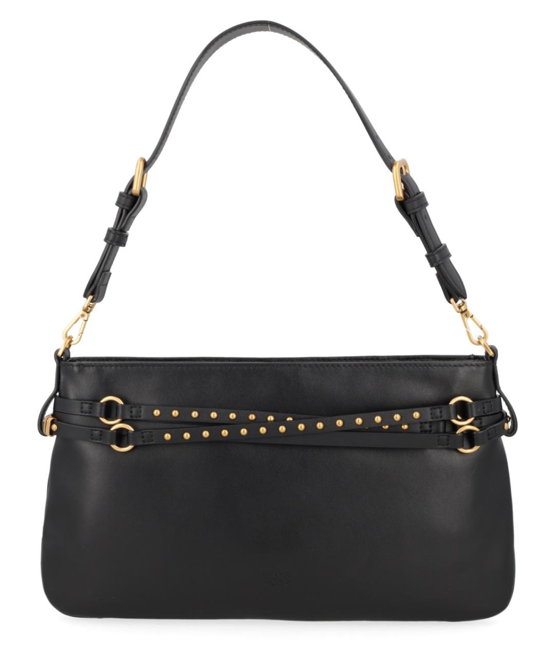 PINKO Черная кожаная сумка через плечо, фото 3